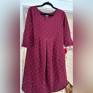 Old Navy Burgundy maternity Dress with Red Polka Dots